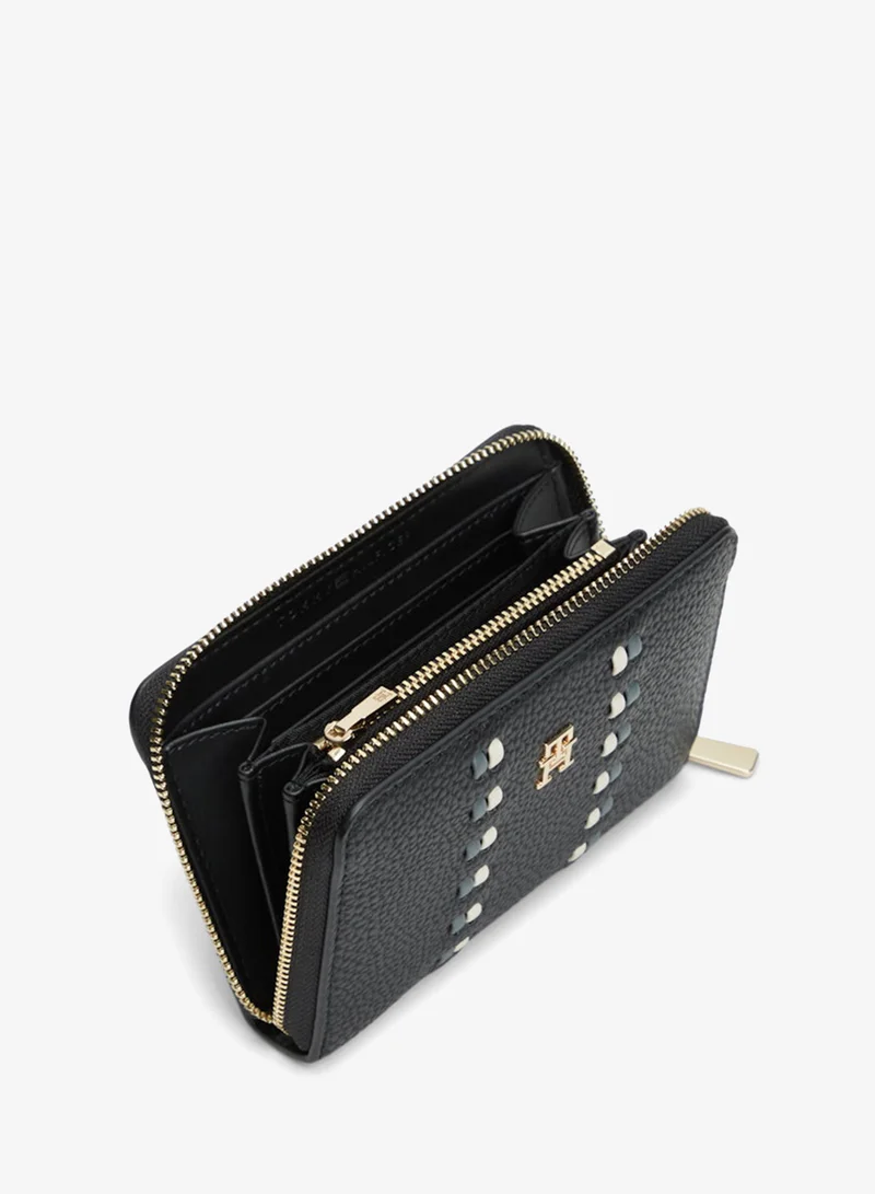 Tommy Hilfiger BLACK Hilfiger Icon TH Monogram Zip-Around Wallet for Women | Best Price UAE